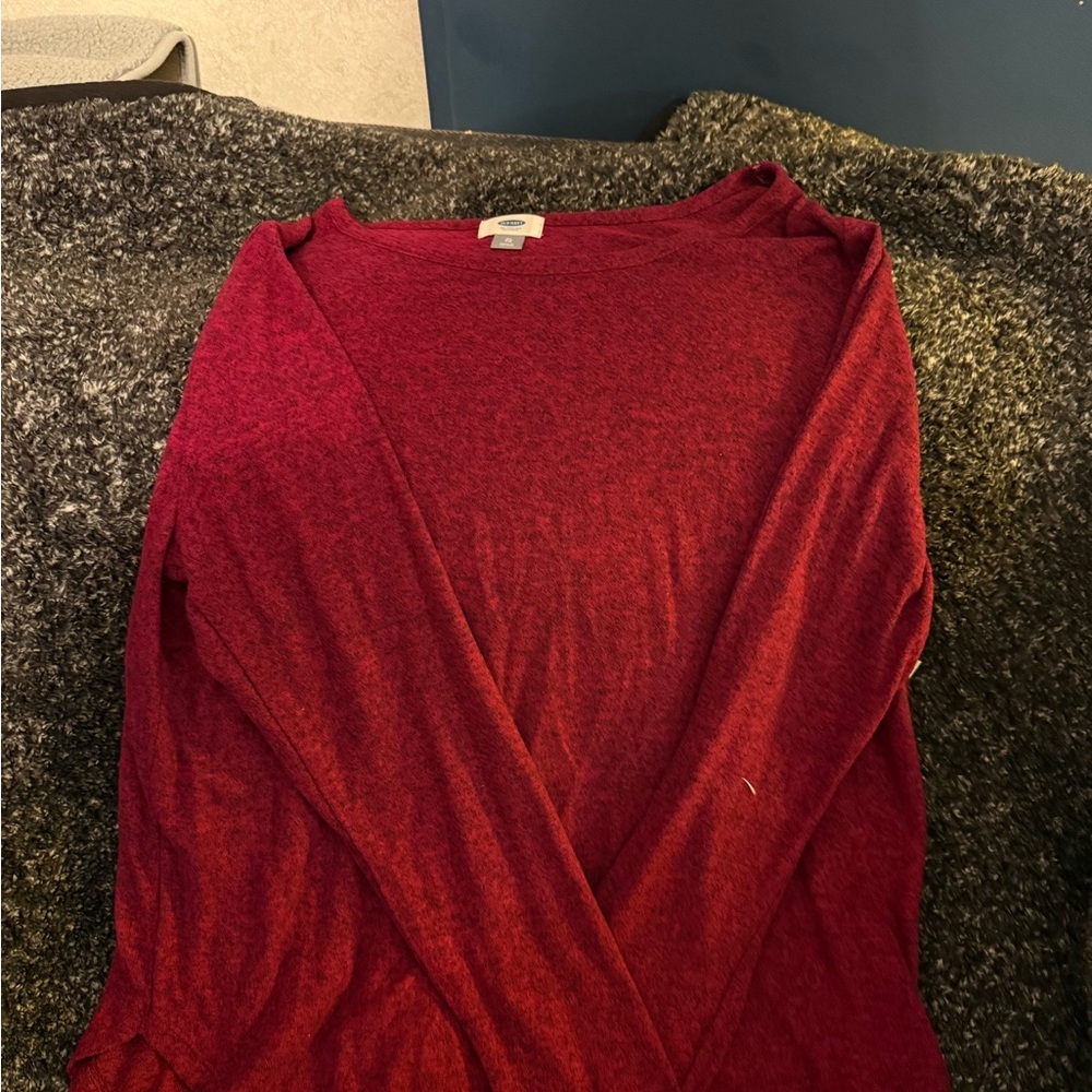 Red Long Sleeve Top